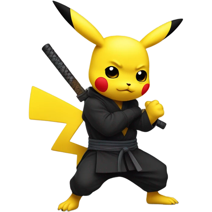 Pikachu as a ninja emoji