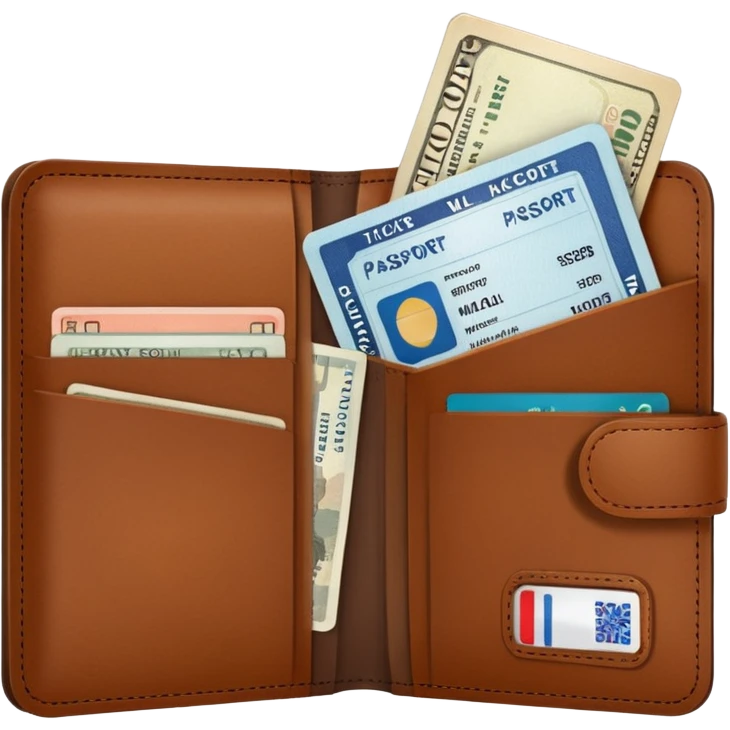 Travel wallet – larger, holds passport and tickets.
 emoji