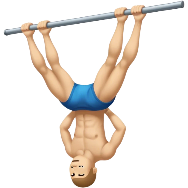figure is performed on a pull-up bar from an inverted hang until the body is completely horizontal and straight with the front of the body facing upwards emoji