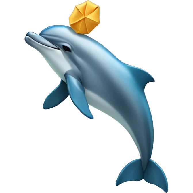 dolphin with fortune cookie emoji