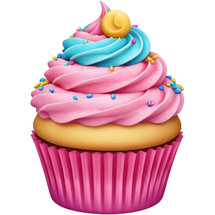 Cupcake with pink icing emoji