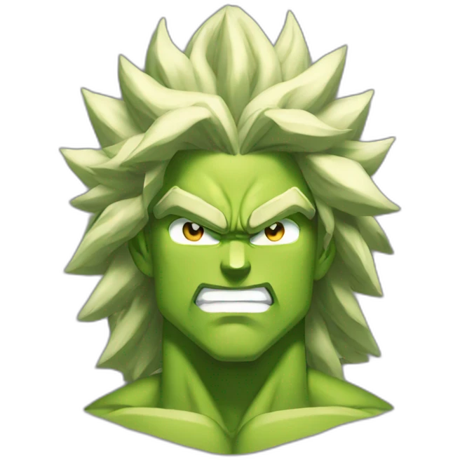Broly with curly hair emoji