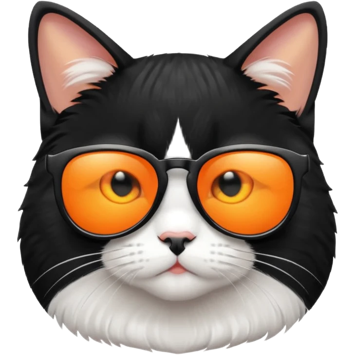 Tuxedo cat wearing sunglasses emoji