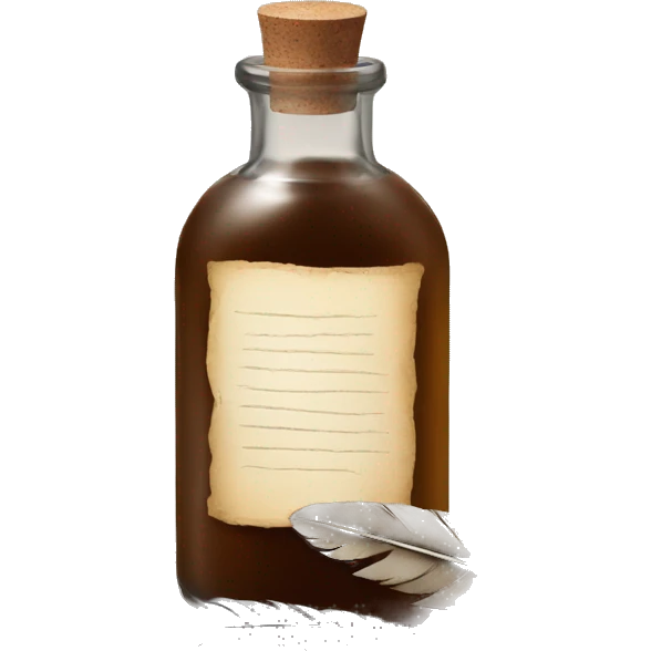 a feather quill and ink bottle emoji