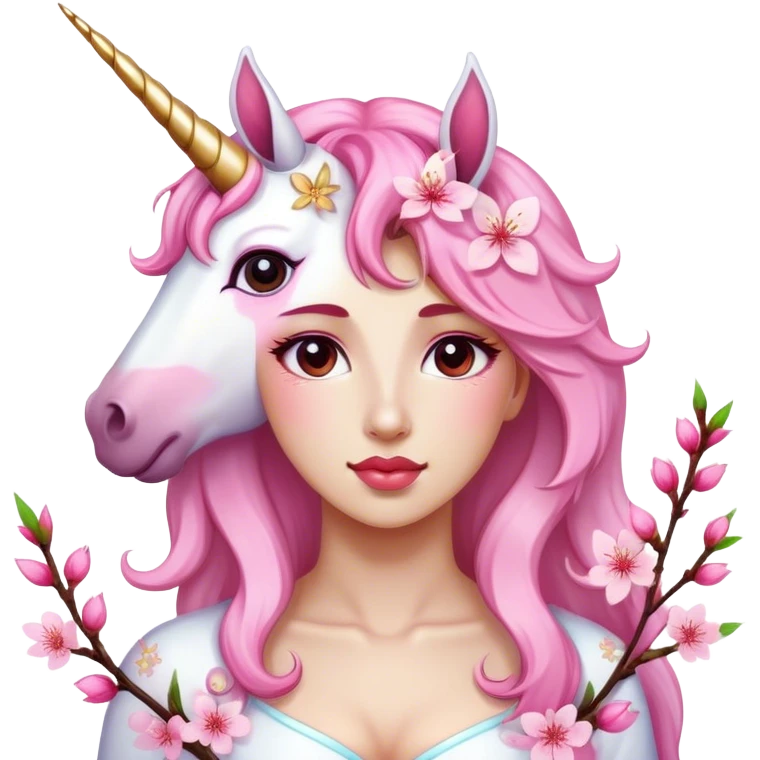 Cherry blossom-unicorn emoji