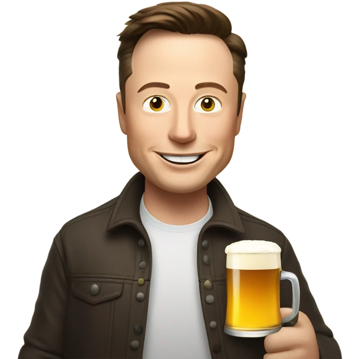 Elon musk drinking a beer emoji