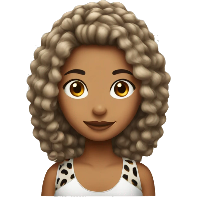 girl with leopard print hair emoji