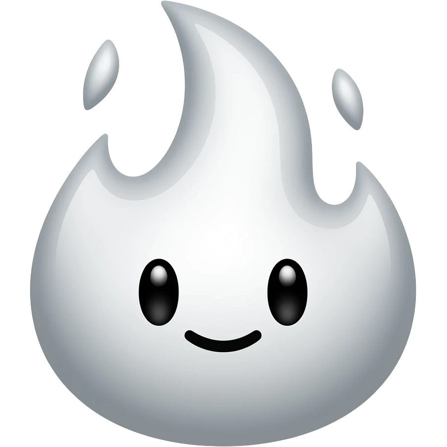 White Kuwaii fire emoji emoji