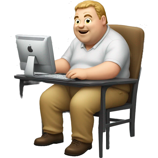 a really fat guy on his pc emoji