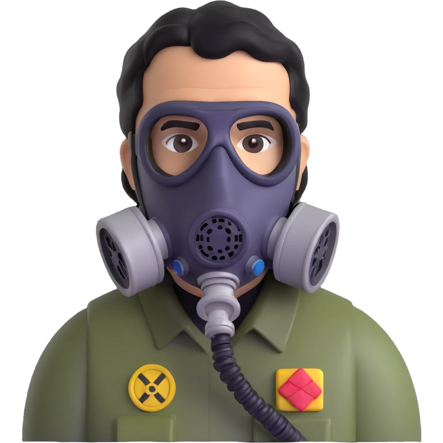pablo escobar wearing a gas mask emoji