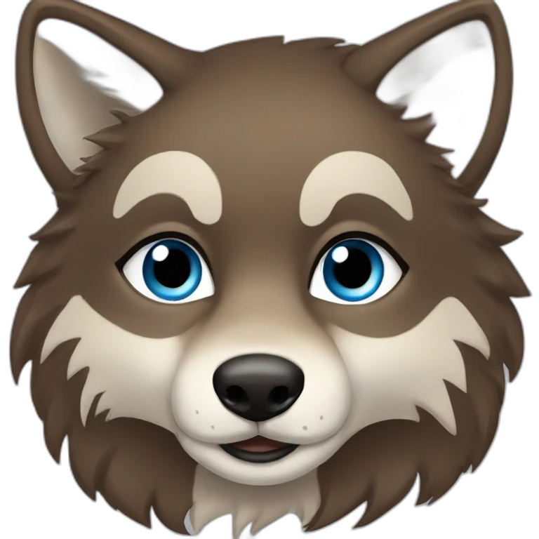 Brown female wolf blue eyes  emoji