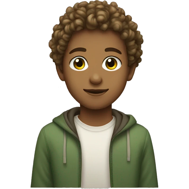 Light brown boy green eyes and brow girl with curly hair emoji