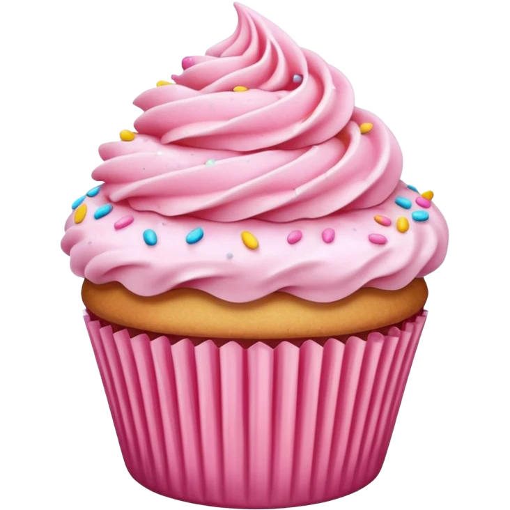 Cupcake with pink icing emoji