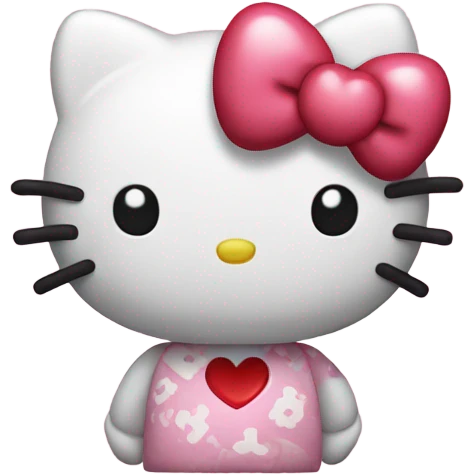 hello kitty with heart emoji