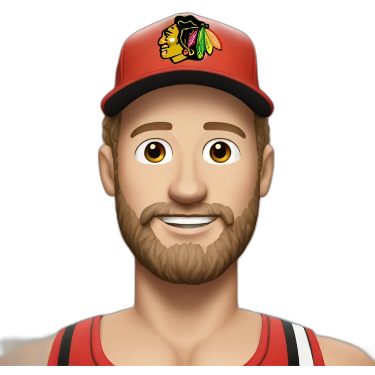 Jonathan Toews as beach bum with beard emoji