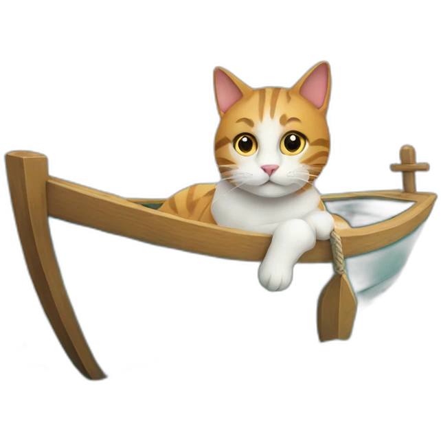 Cat on boat emoji