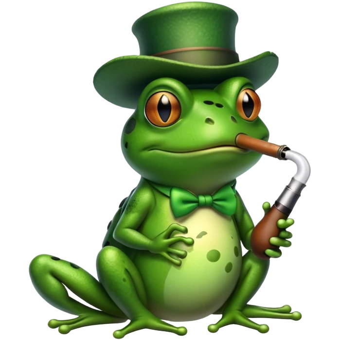 frog smoking a pipe emoji