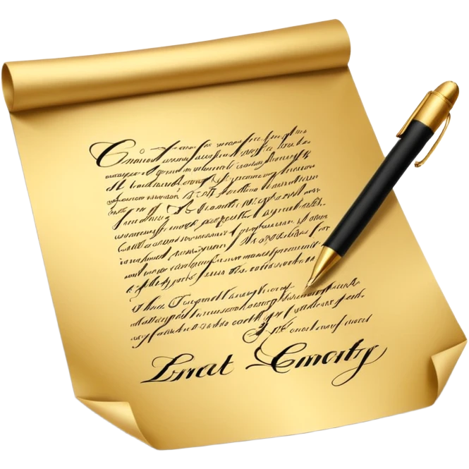 Contract golden paper signed emoji