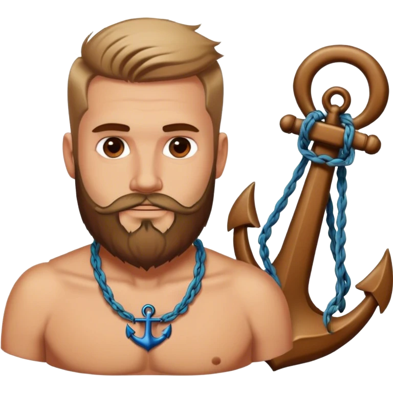 bir anchor sakallı erkek emoji