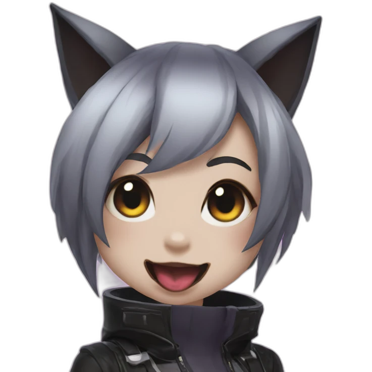 goth nekochan mei,overwatch,tongue emoji