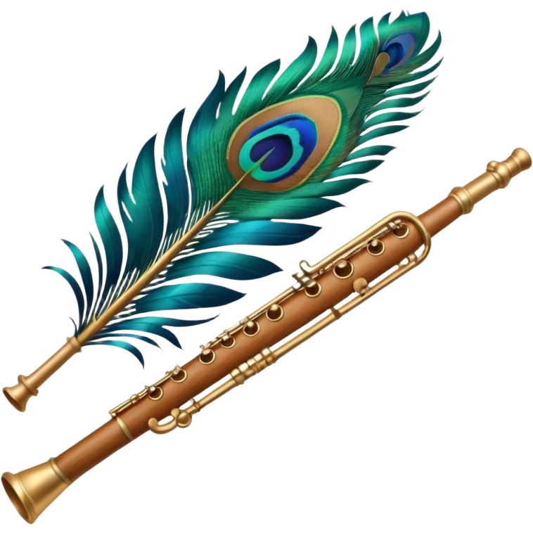 Peacock feather and flute emoji