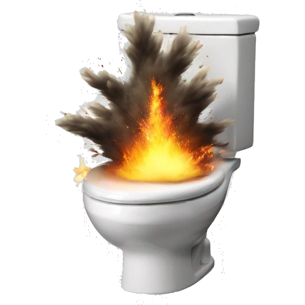 Toilet exploding emoji