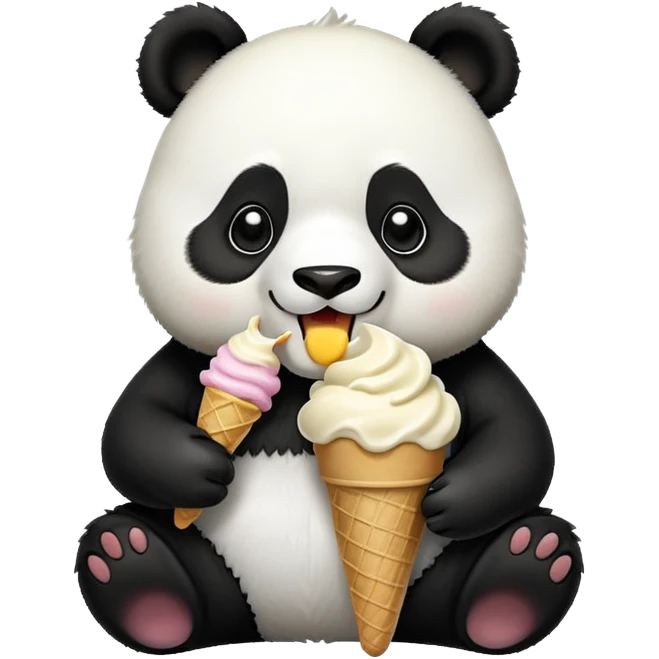 Panda eating ice cream emoji