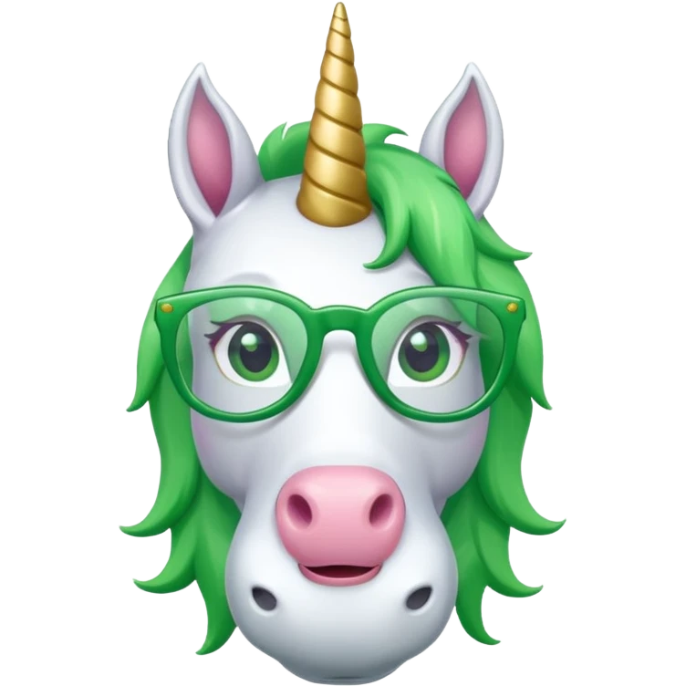 unicorn with green glasses emoji