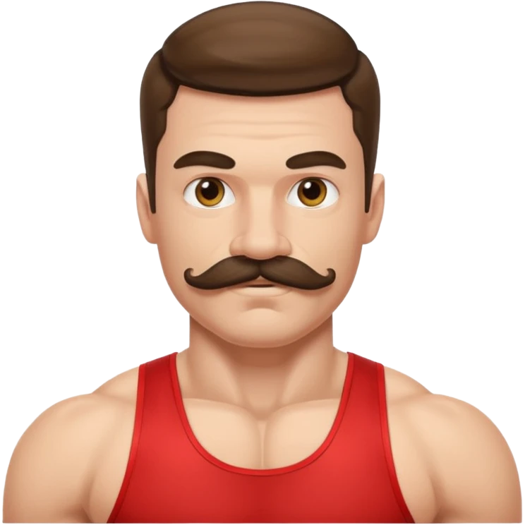 athlete with moustache emoji