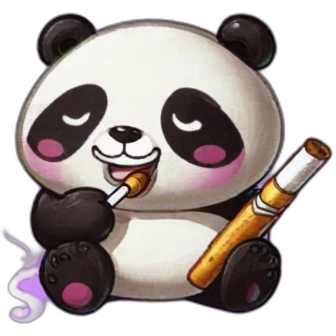 panda smoking a cigarette emoji