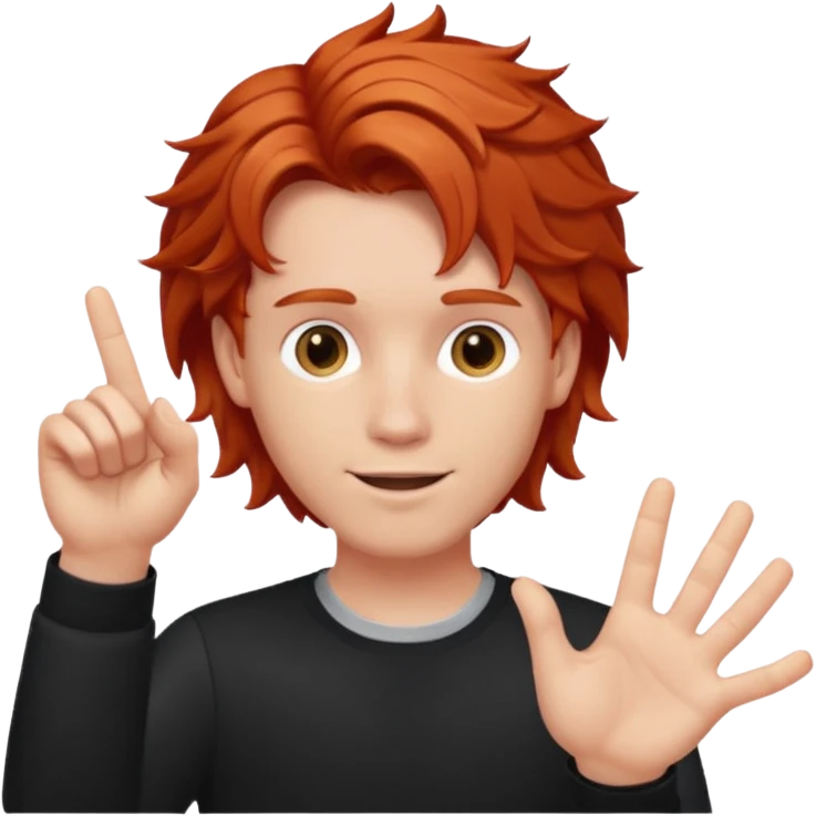 Redhead male twirling hair around finger emoji