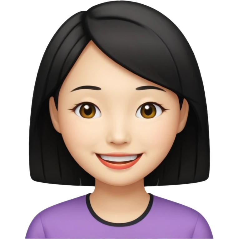 an Asian with a smiley bobbed hair
Woman emoji