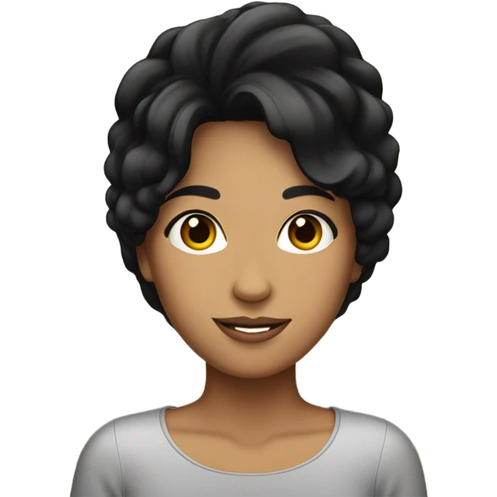 Beautiful tan girl with black hair in her 30s emoji
