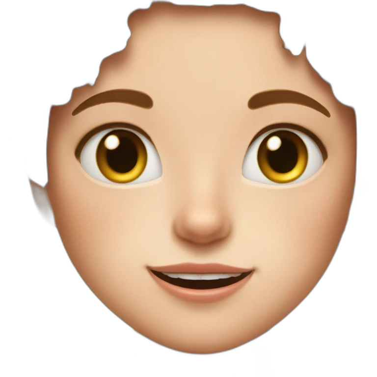 cat licks short girl with shor brown hair and she has freckles emoji