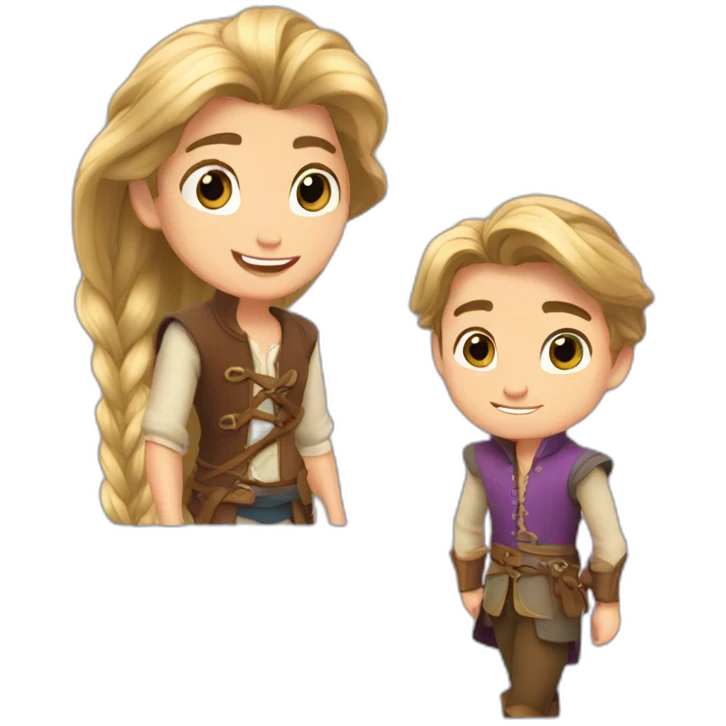 Rapunzel with Flinn Ryder emoji