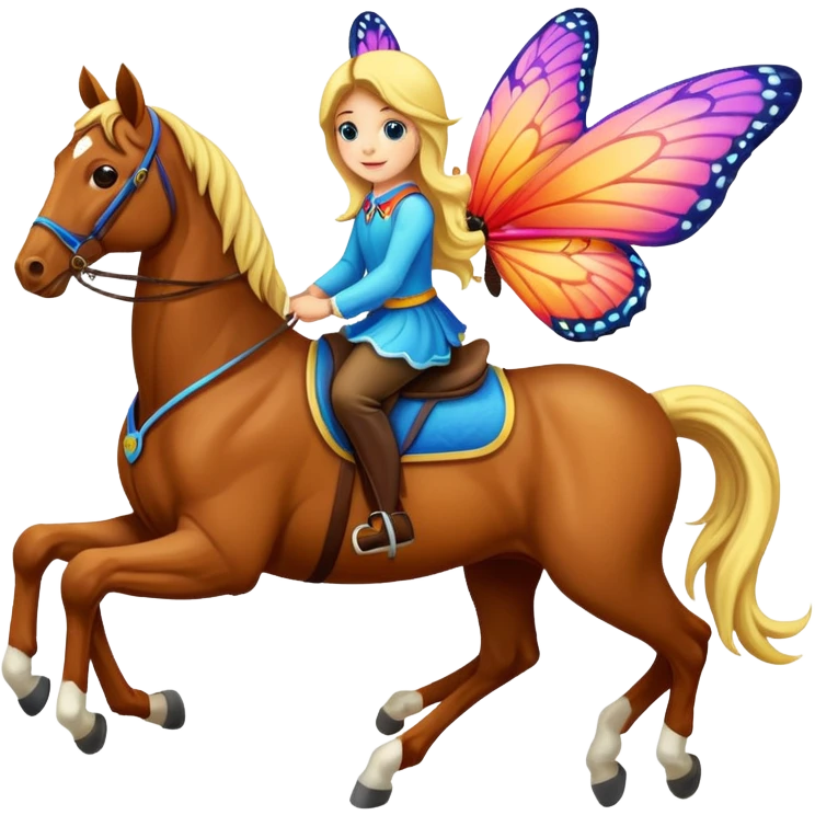 buttetfly riding a horse emoji
