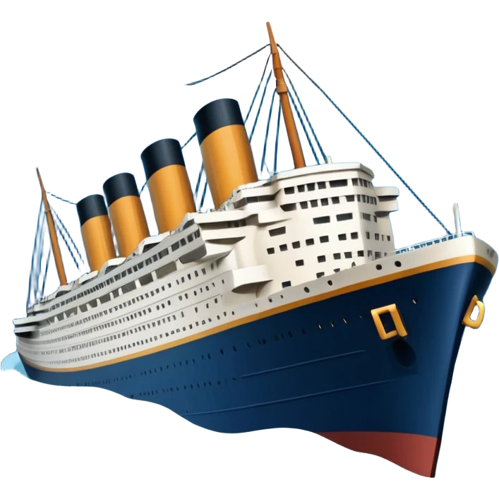 Make the Titanic sinking in the front In splits In the middle emoji