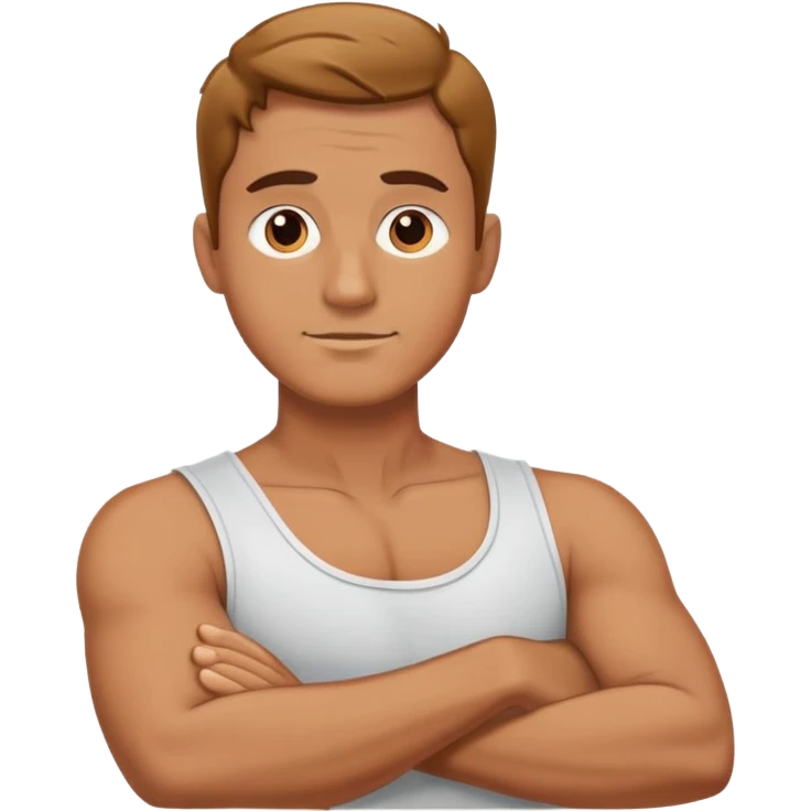 Man with his arms crossed around his neck  emoji