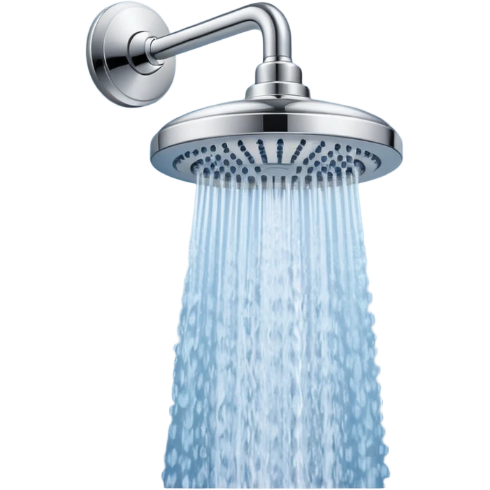 “Flat icon-style emoji of a wall-mounted shower head, blue and gray tones, clean vector design” emoji