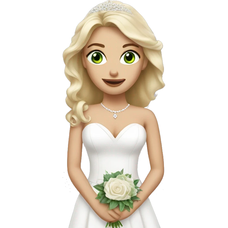 blonde bride with green eyes  emoji
