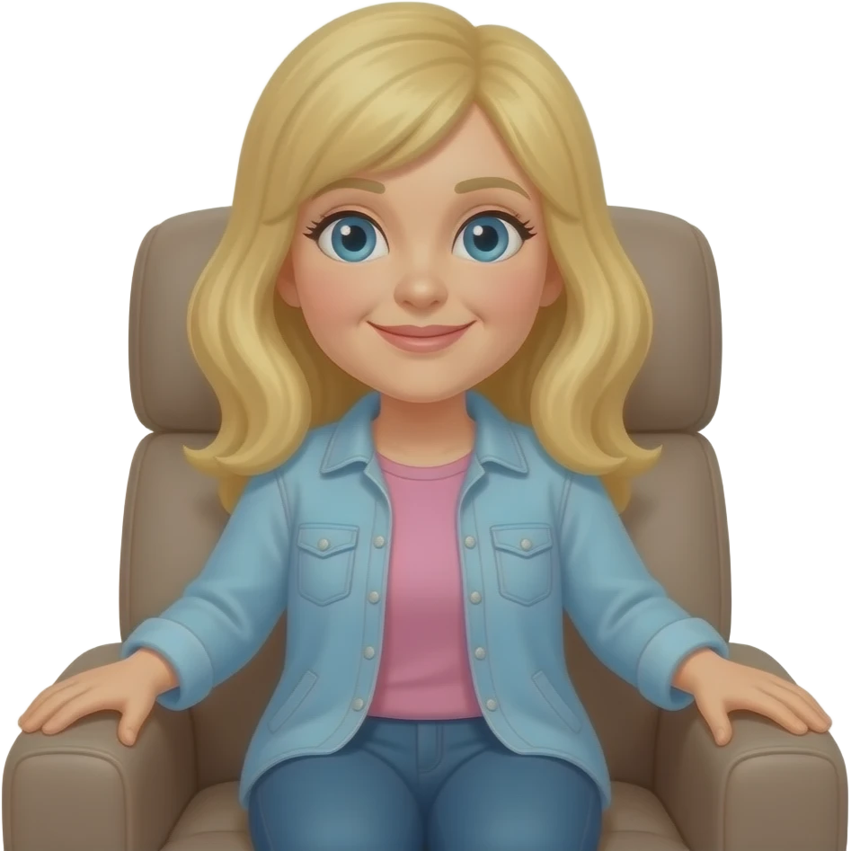 50 year old long blonde hair woman in recliner emoji