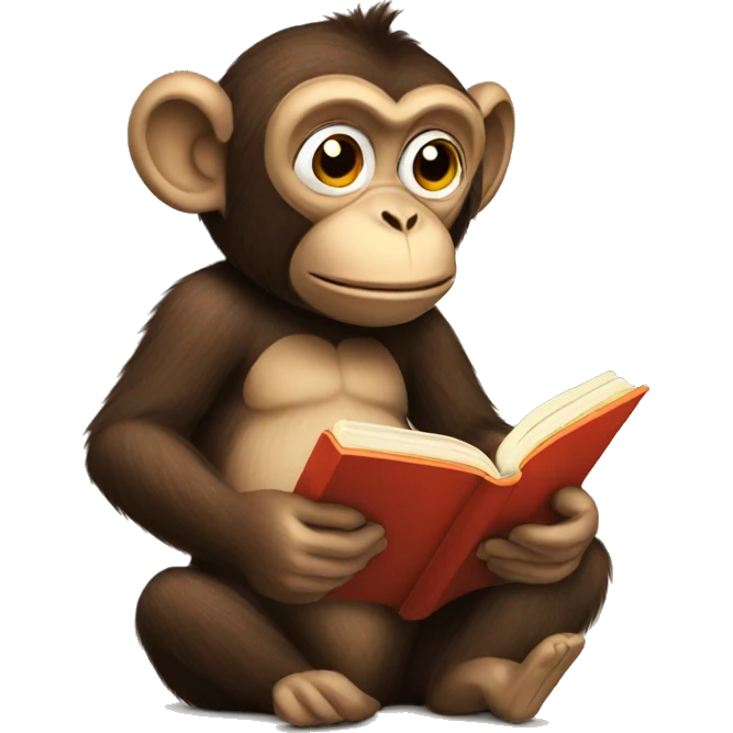 monkey reading book emoji