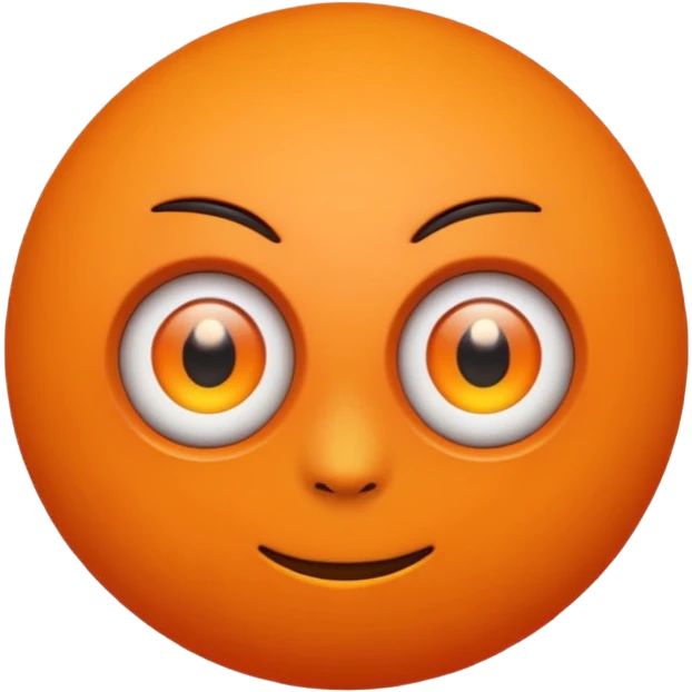 freaky orange with wild eyes emoji