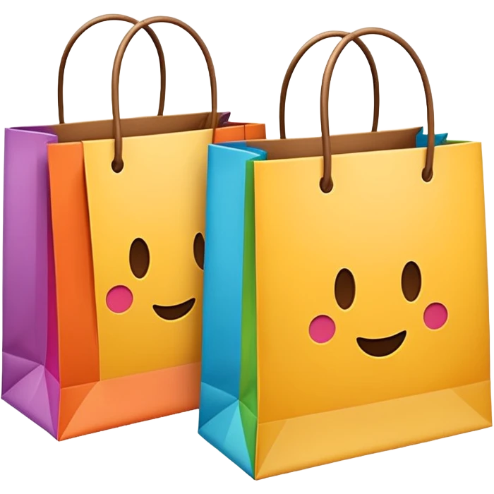 two shopping bags colors emoji