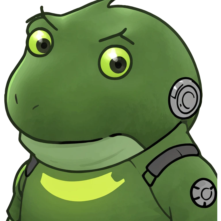 Game Theory logo emoji, green gear with black center, glowing effect emoji