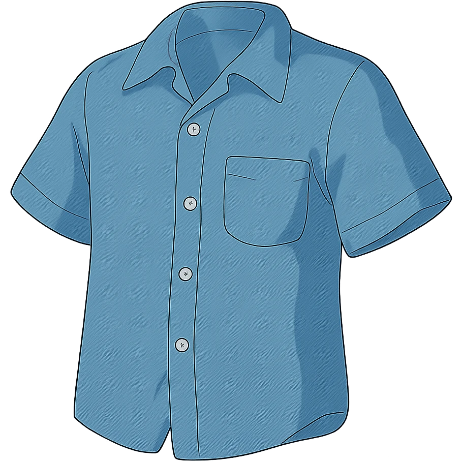 blue shirt in ghibli style emoji