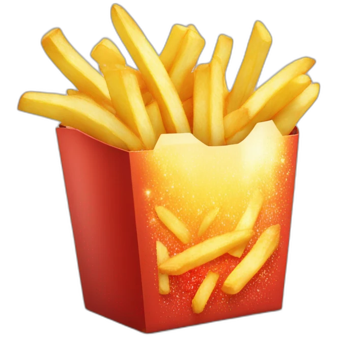 exploading box of French fries with sparkles    emoji