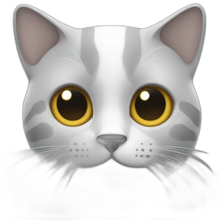 Chat gris et blanc emoji
