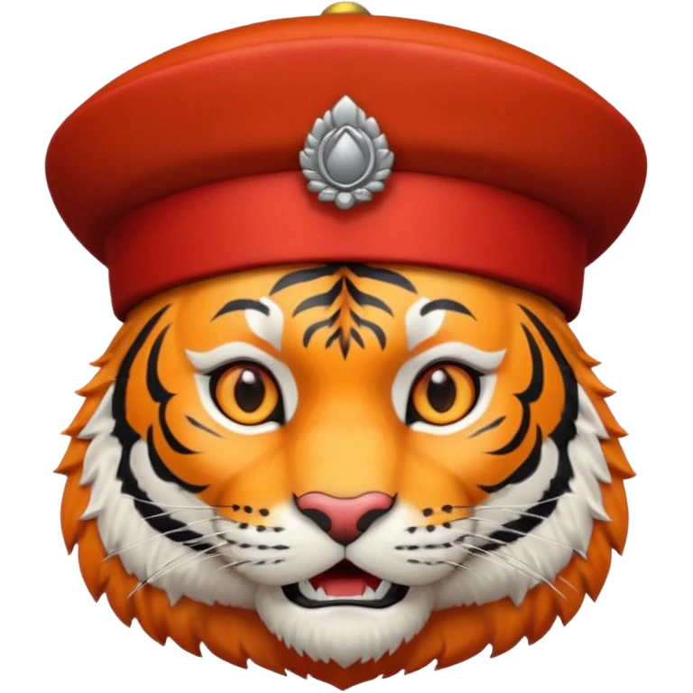 black suited tiger with fes hat emoji