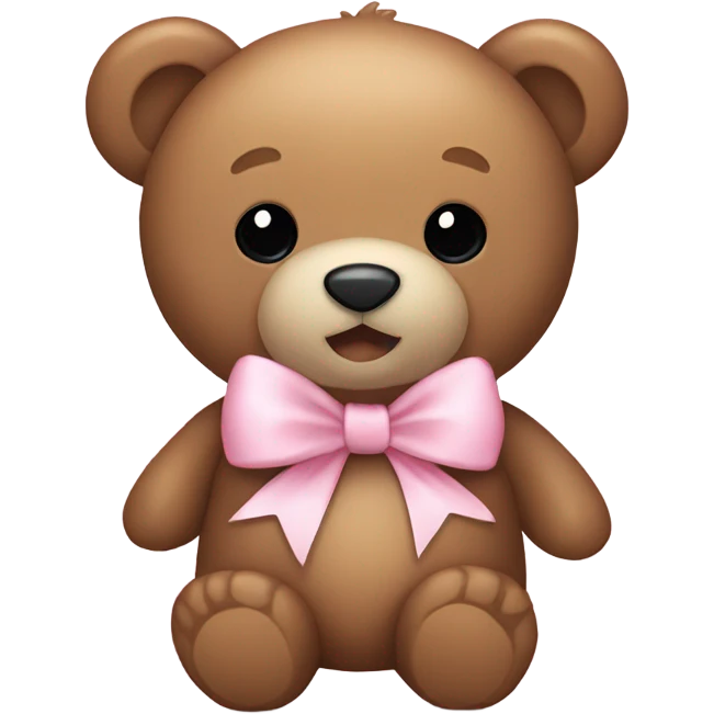 Teddy bear with light pink bow  emoji